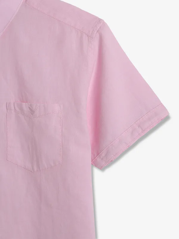 PIONEER light pink cotton plain shirt