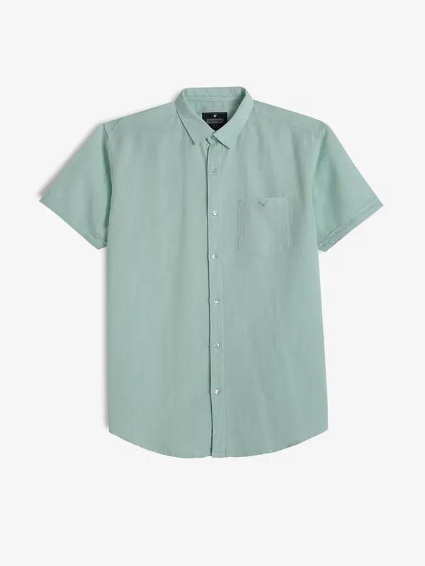 PIONEER mint green linen shirt
