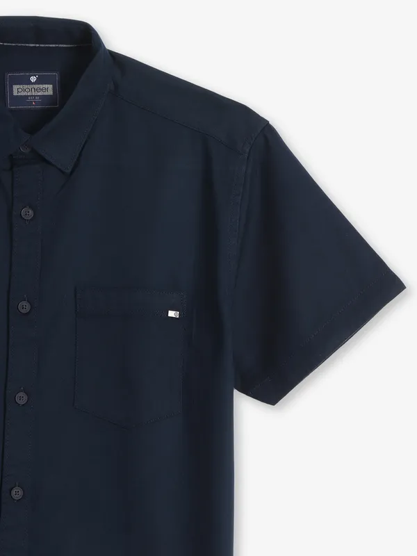 PIONEER navy plain cotton shirt