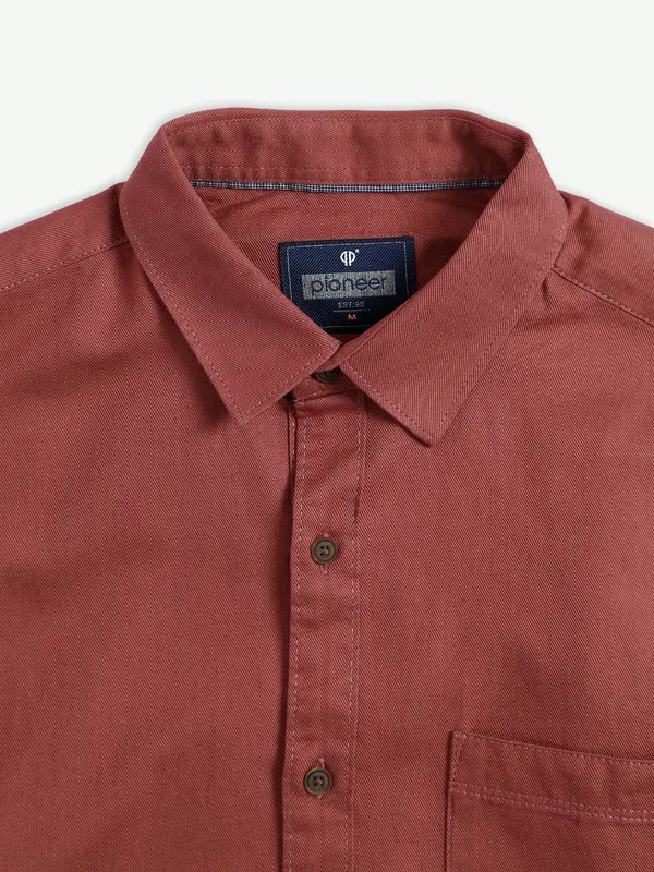 Pioneer plain dark pink cotton shirt