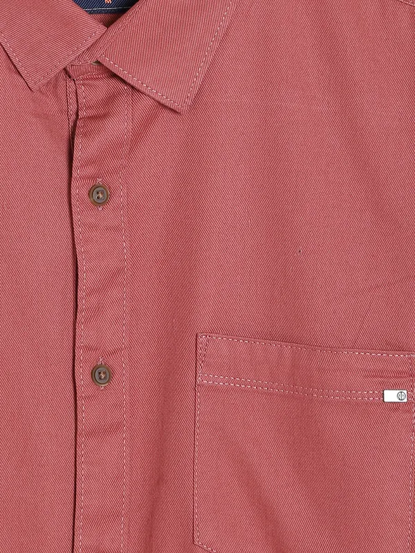 Pioneer plain onion pink cotton shirt