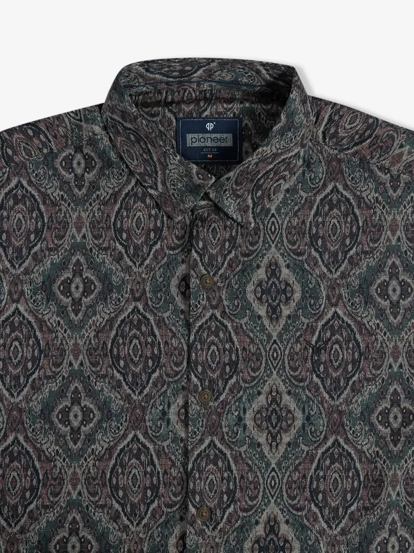 Pioneer sage green printed shirt