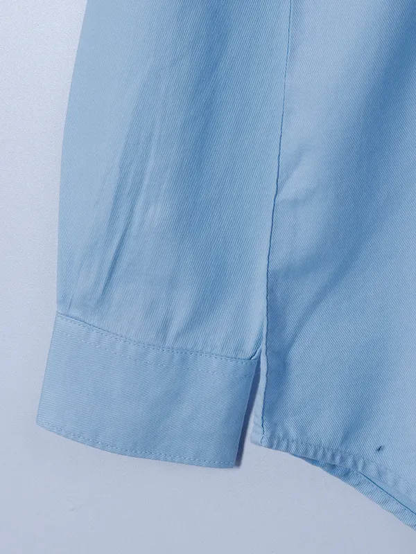 Pioneer sky blue plain shirt