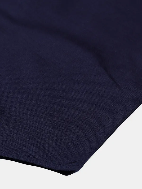 Pioneer solid cotton casual shirt in navy