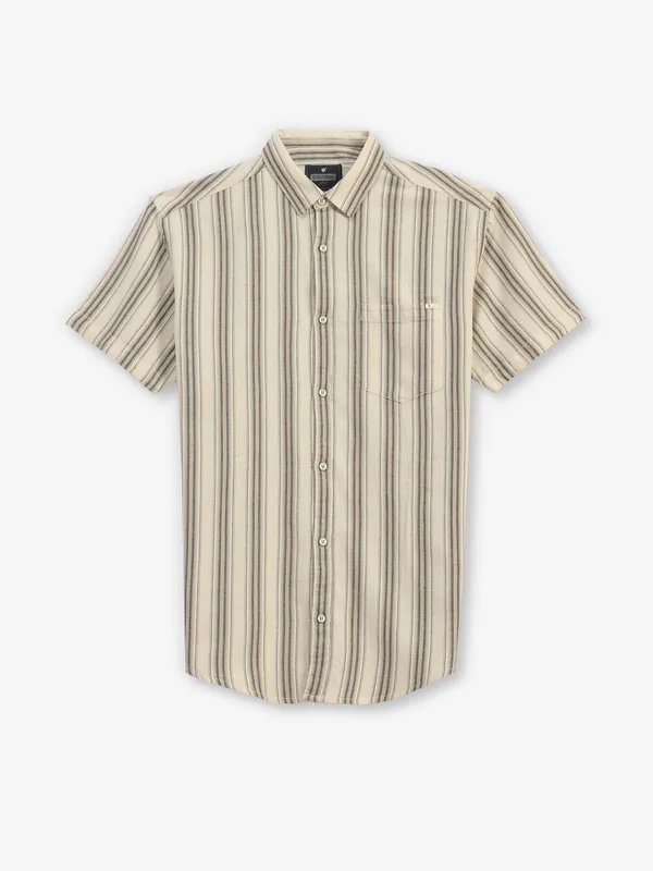 PIONEER stripe cotton cream shirt