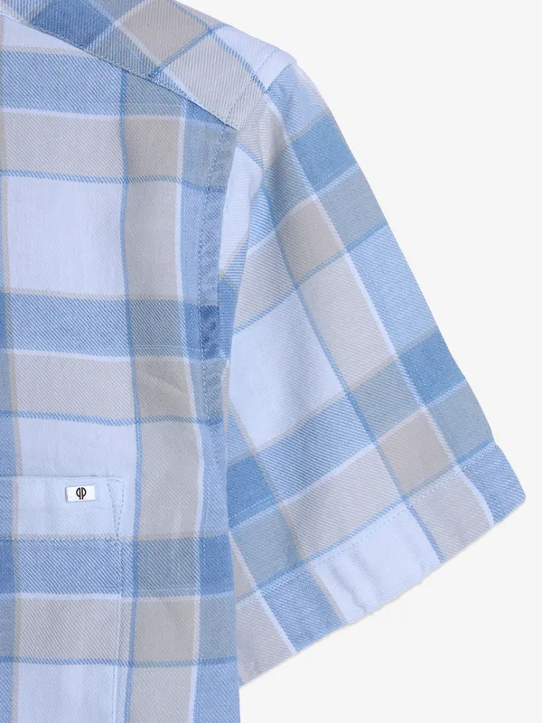 PIONEER white cotton checks shirt