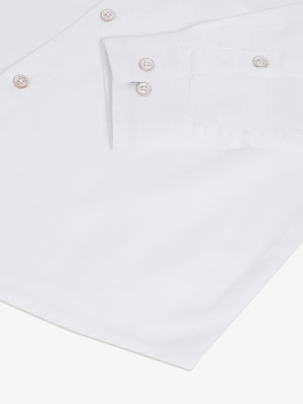 Pioneer white cotton plain shirt