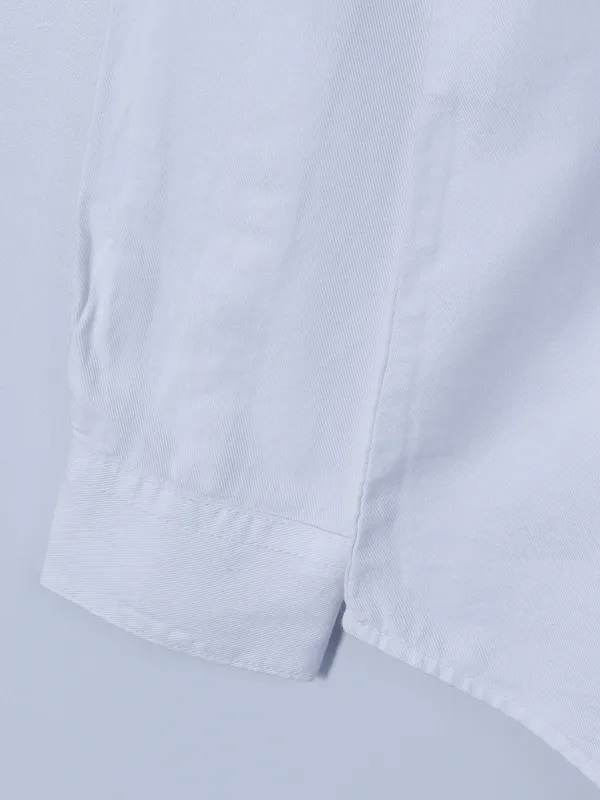Pioneer white cotton slim collar shirt