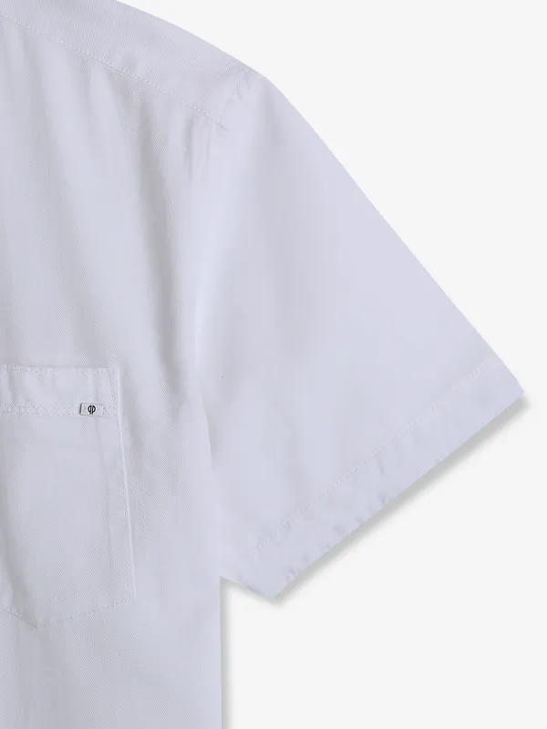 PIONEER white plain cotton shirt