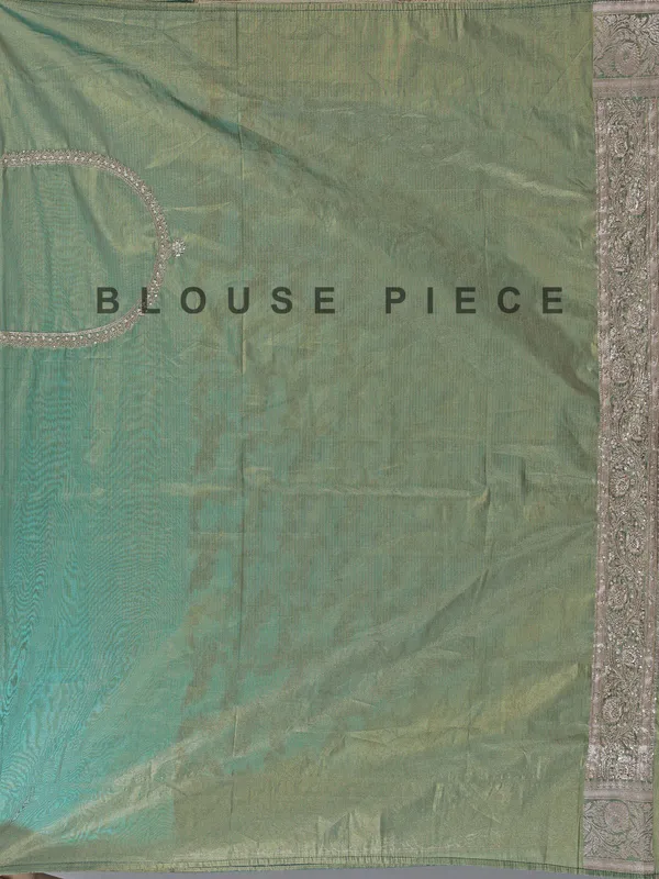 Pista green banarasi silk saree with zari work