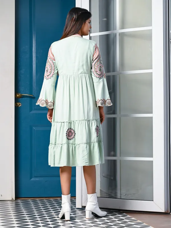 Pista green cotton kurti for casual