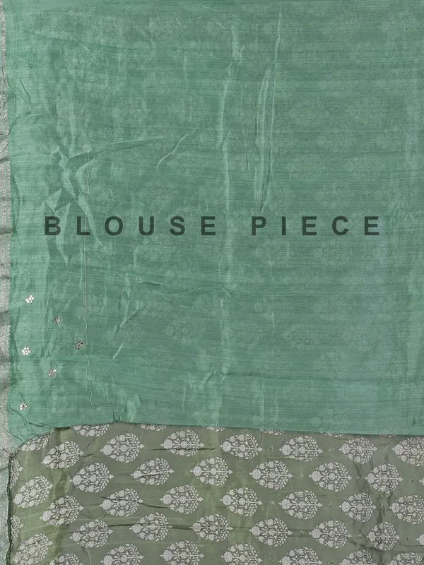 Pista green cotton wedding wear saree for women