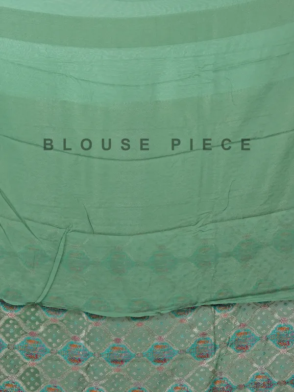 Pista green dola silk saree for festival