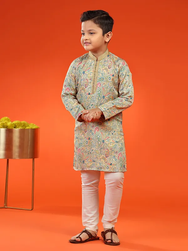 Pista green kalamkari printed kurta suit