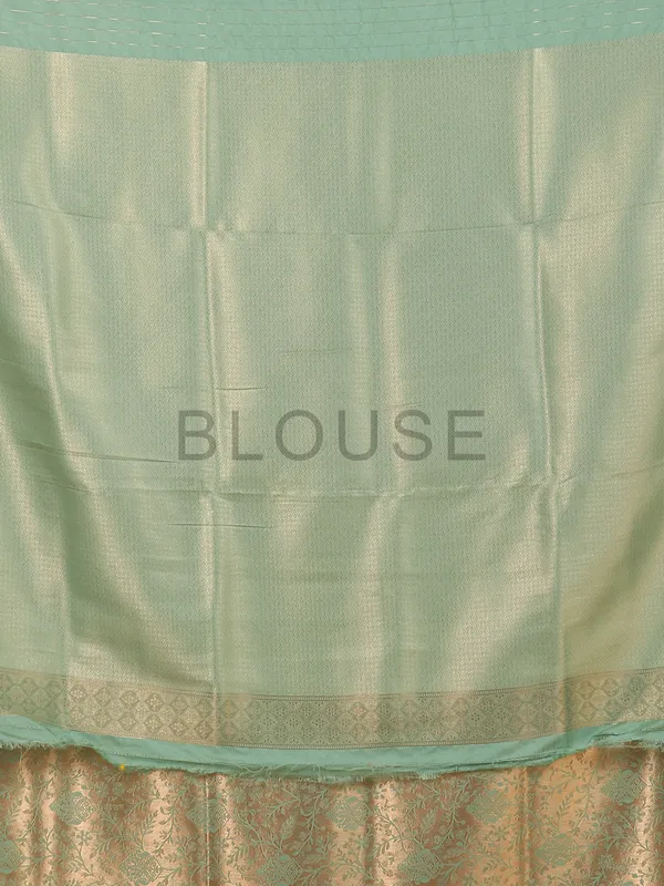 Pista green kanjivaram silk saree for festive