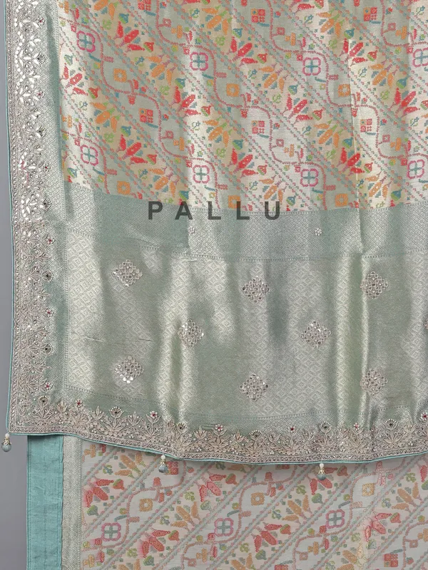 Pista green kanjivaram silk wedding wear saree