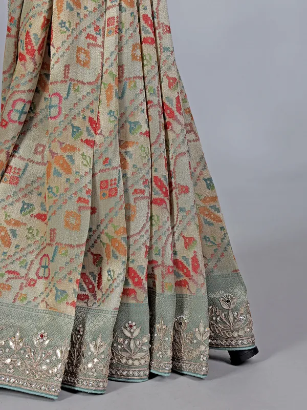 Pista green kanjivaram silk wedding wear saree