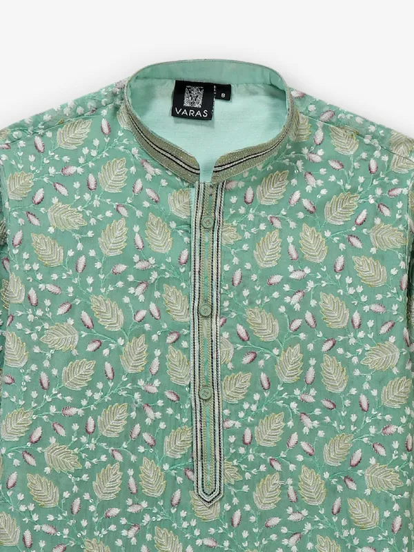 Pista green kurta suit for boys