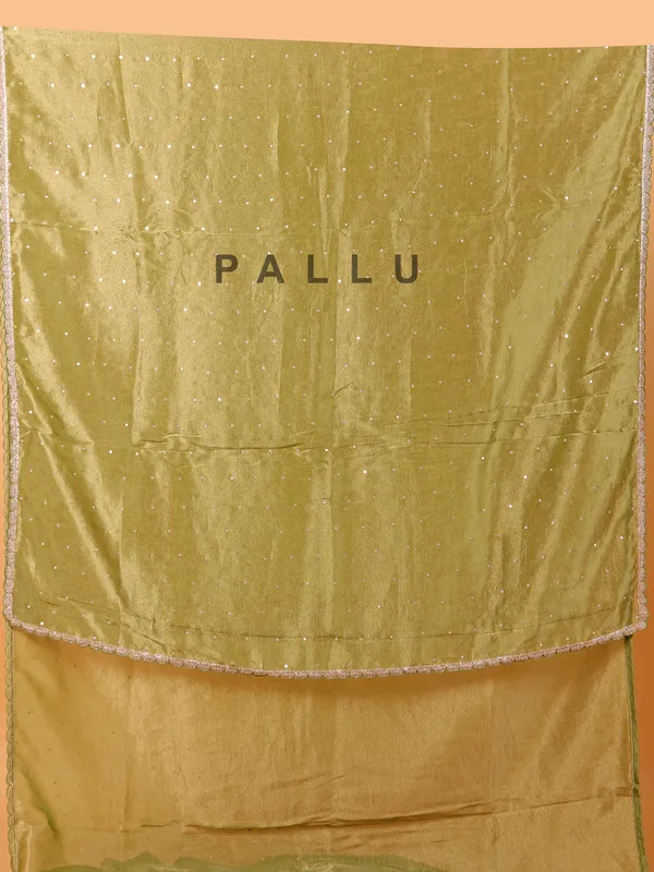 Pista green organza saree for wedding