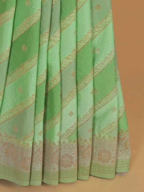 Pista green silk saree for festivals