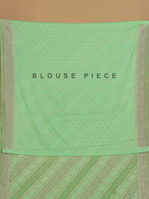 Pista green silk saree for festivals