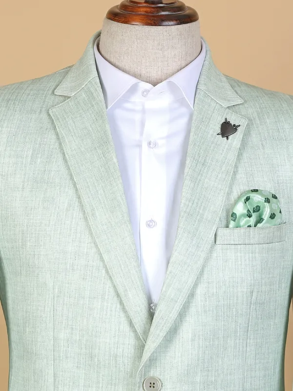 Pista green terry rayon men blazer