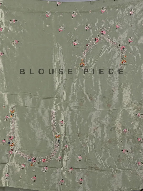 Pista green tissue silk wedding wear saree