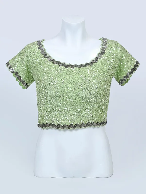 Pista green wedding wear readymade blouse