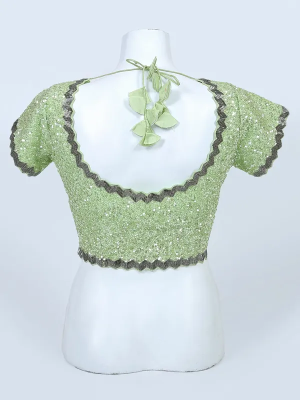 Pista green wedding wear readymade blouse