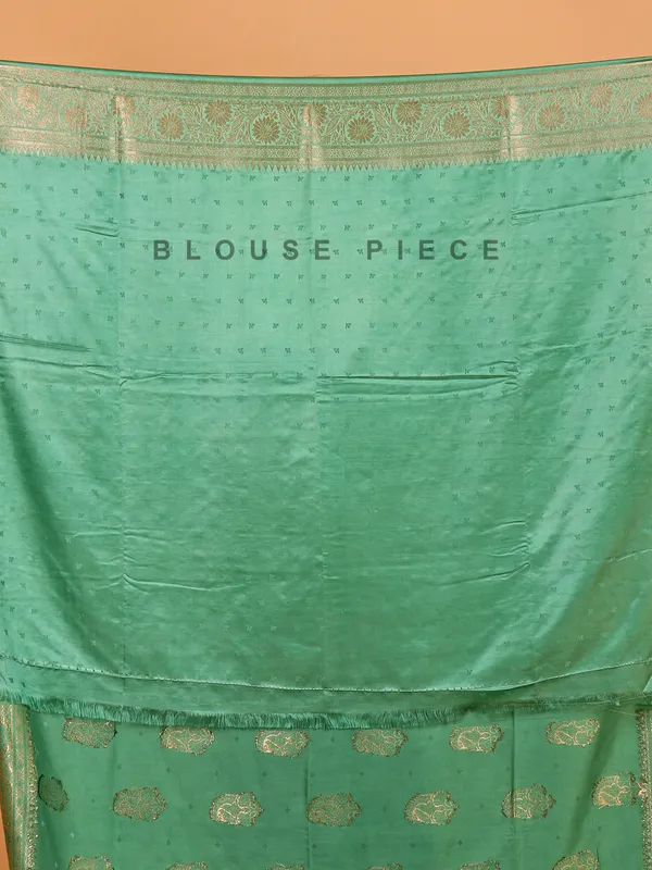 Pista green zari weaving silk festive wear saree