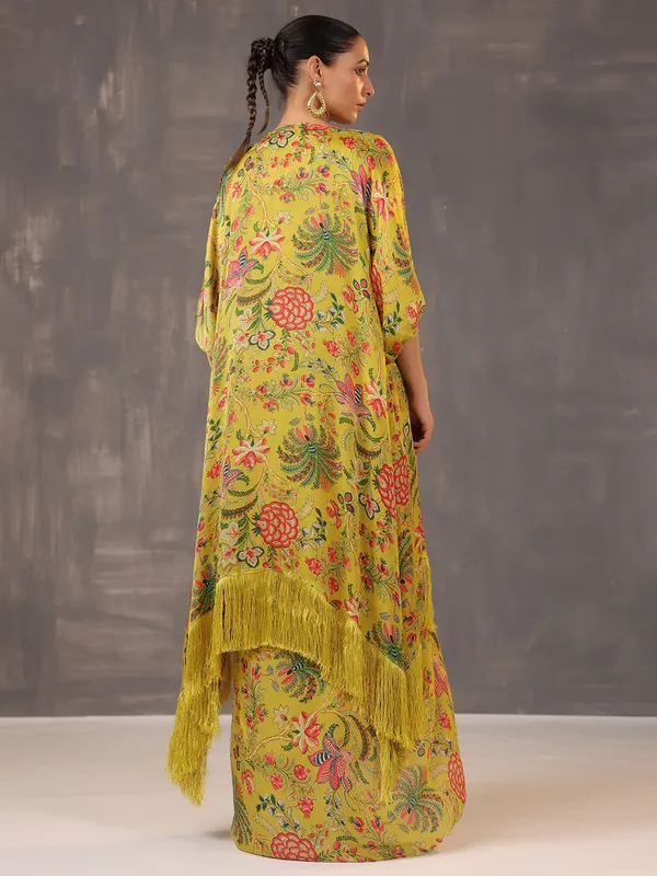 Pista yellow silk western style designer suit