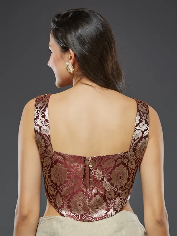 Plain aroon ready made blouse in silk