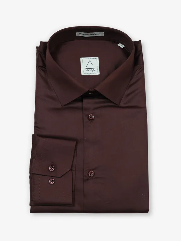 Plain brown cotton shirt for party
