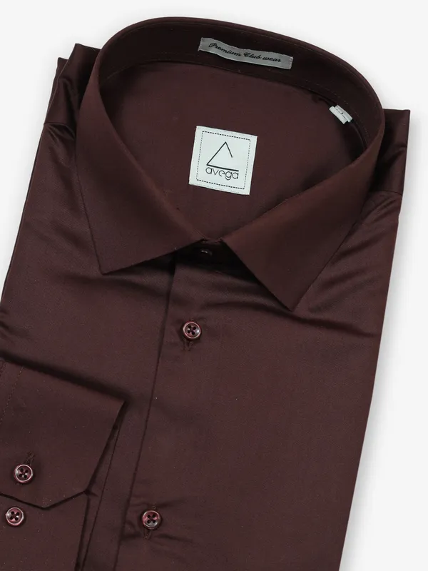Plain brown cotton shirt for party
