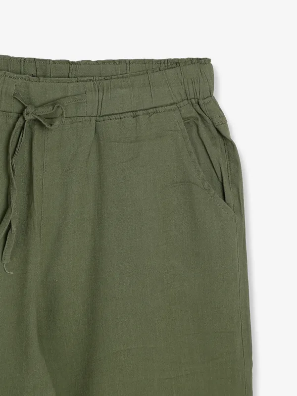 Global Republic plain cotton olive lower pant