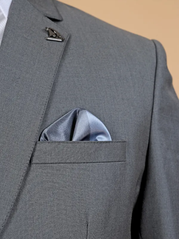 Plain grey terry rayon blazer