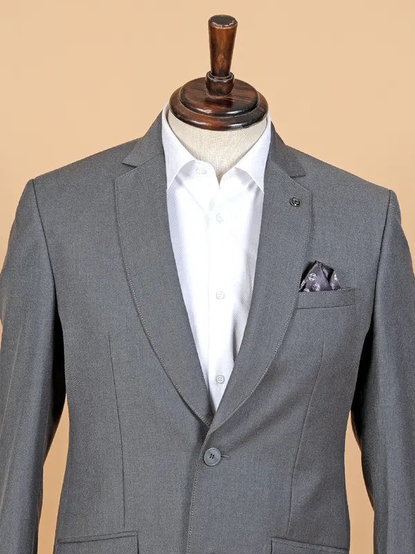 Plain grey terry rayon coat suit