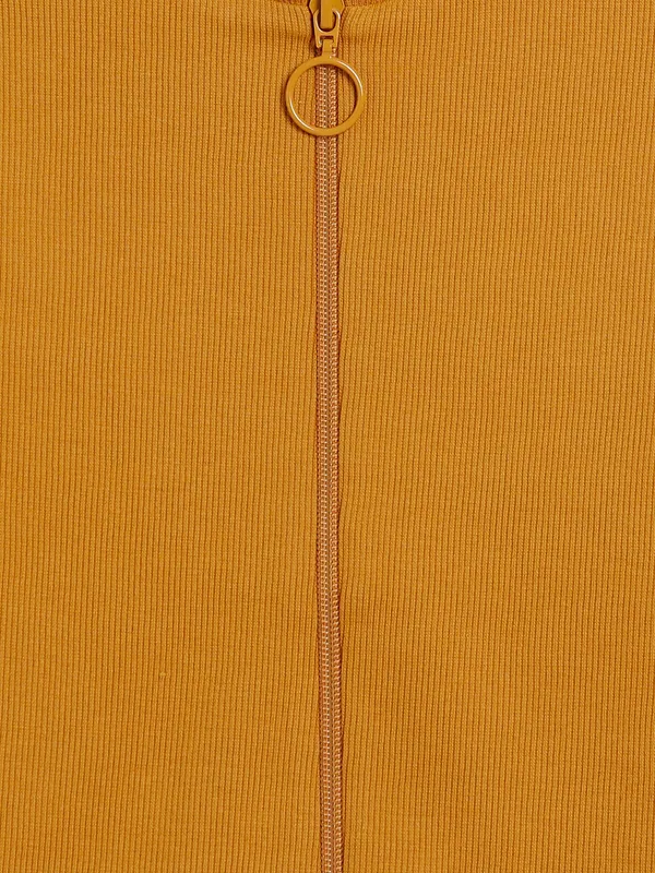 Plain mustard yellow knitted top