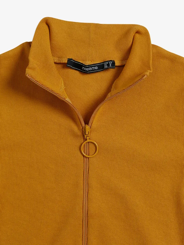 Plain mustard yellow knitted top