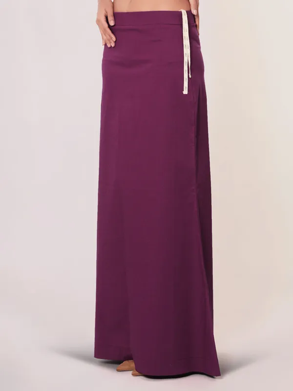 Plain purple saree shapewear