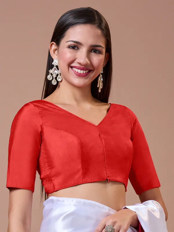 Plain ready made blouse in rich silk