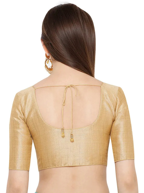 Plain silk gold blouse