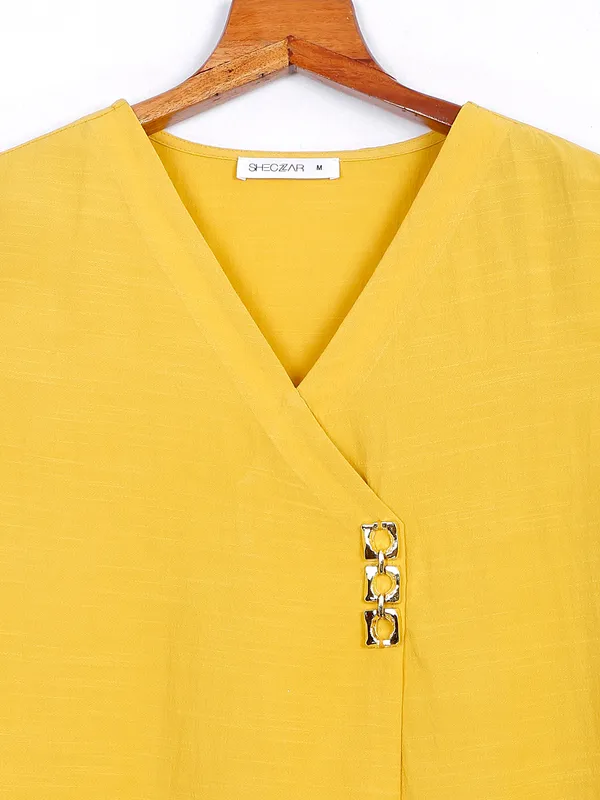 Plain yellow casual top