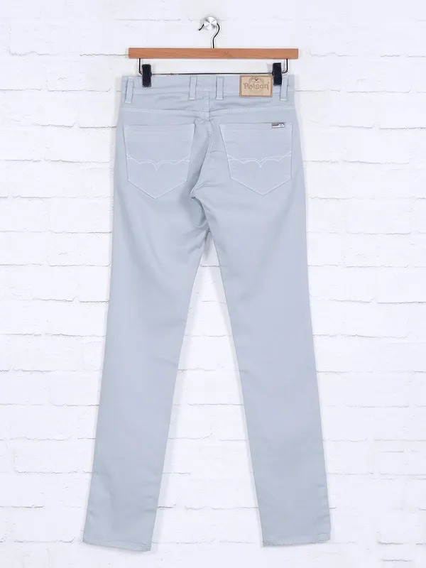 Poison solid light grey slim fit jeans