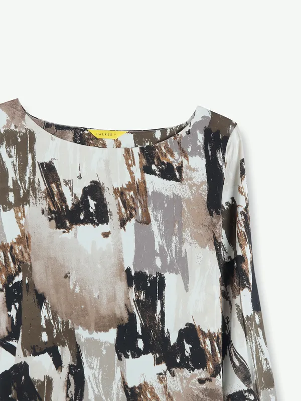 Polyester white and brown top