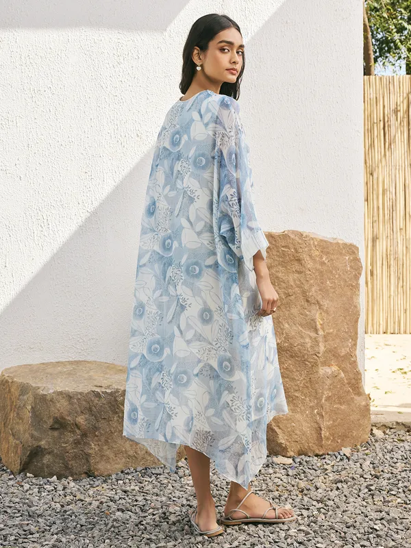 Powder blue casual georgette kurti