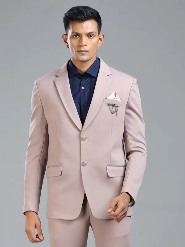 Premium peach blazer in soft terry rayon fabric