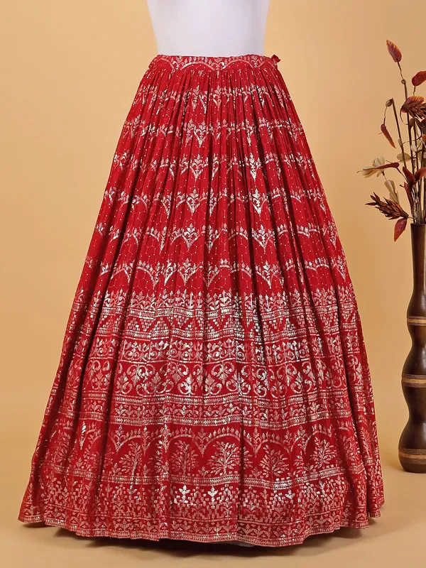 Pretty maroon georgette lehenga choli