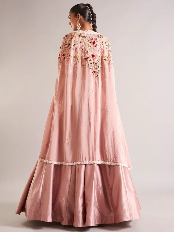 Pretty peach silk lehenga choli