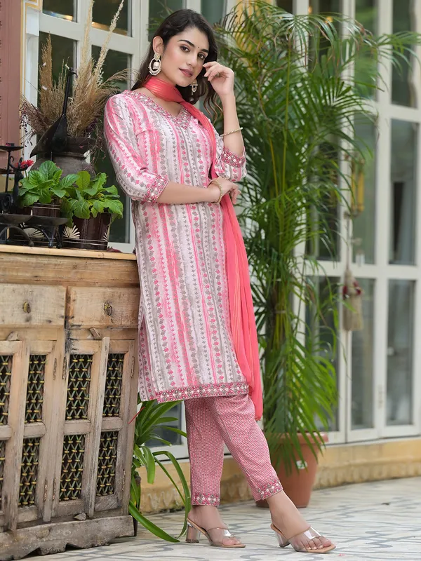 Printed cotton kurti set in cotton